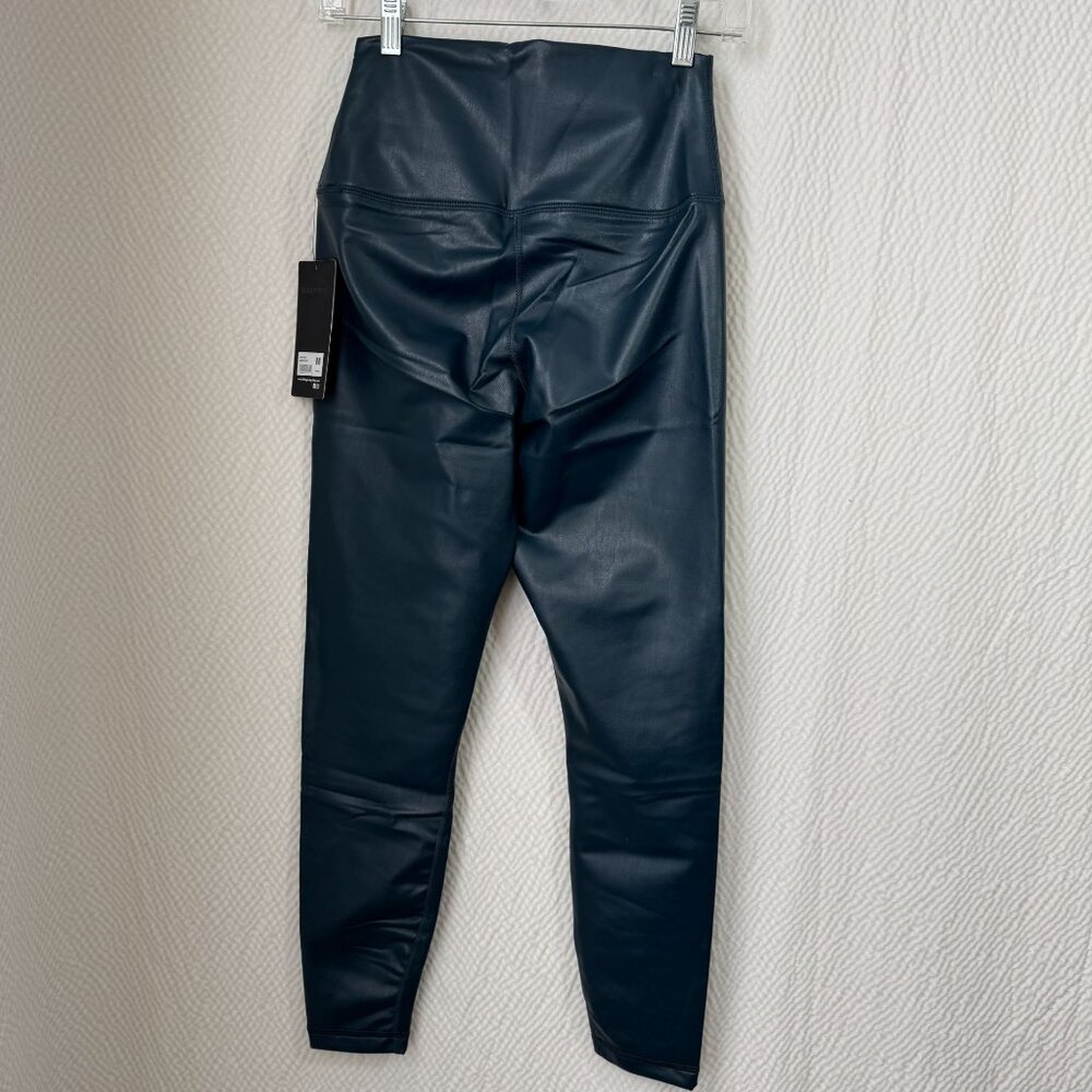 90 Degree By Reflex Arctic Navy Leatherette Ankle-Length Leggings Super Hi-Rise - Picture 3 of 9